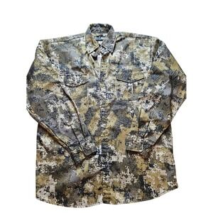 WFS Element Gear Mens Digital Camo Hunting Shirt Long Sleeve Button Down